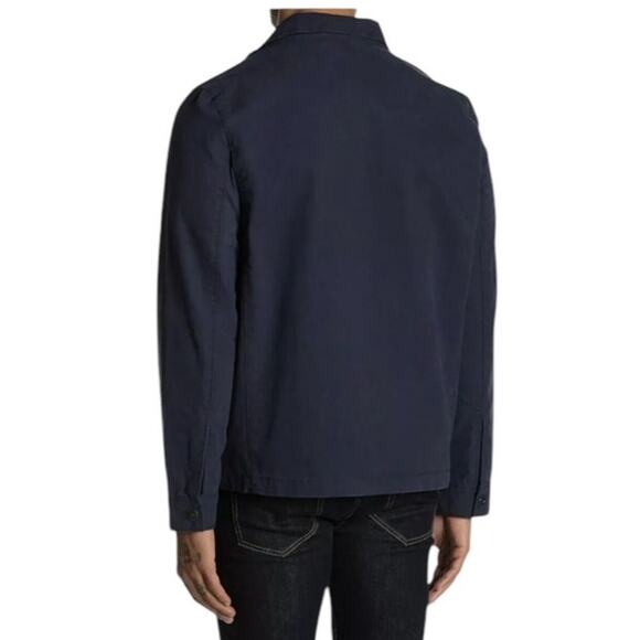 UGG Mens Size Small NEW Cohen Waxed Cotton Zip Button Front Jacket Navy Blue - Picture 5 of 12